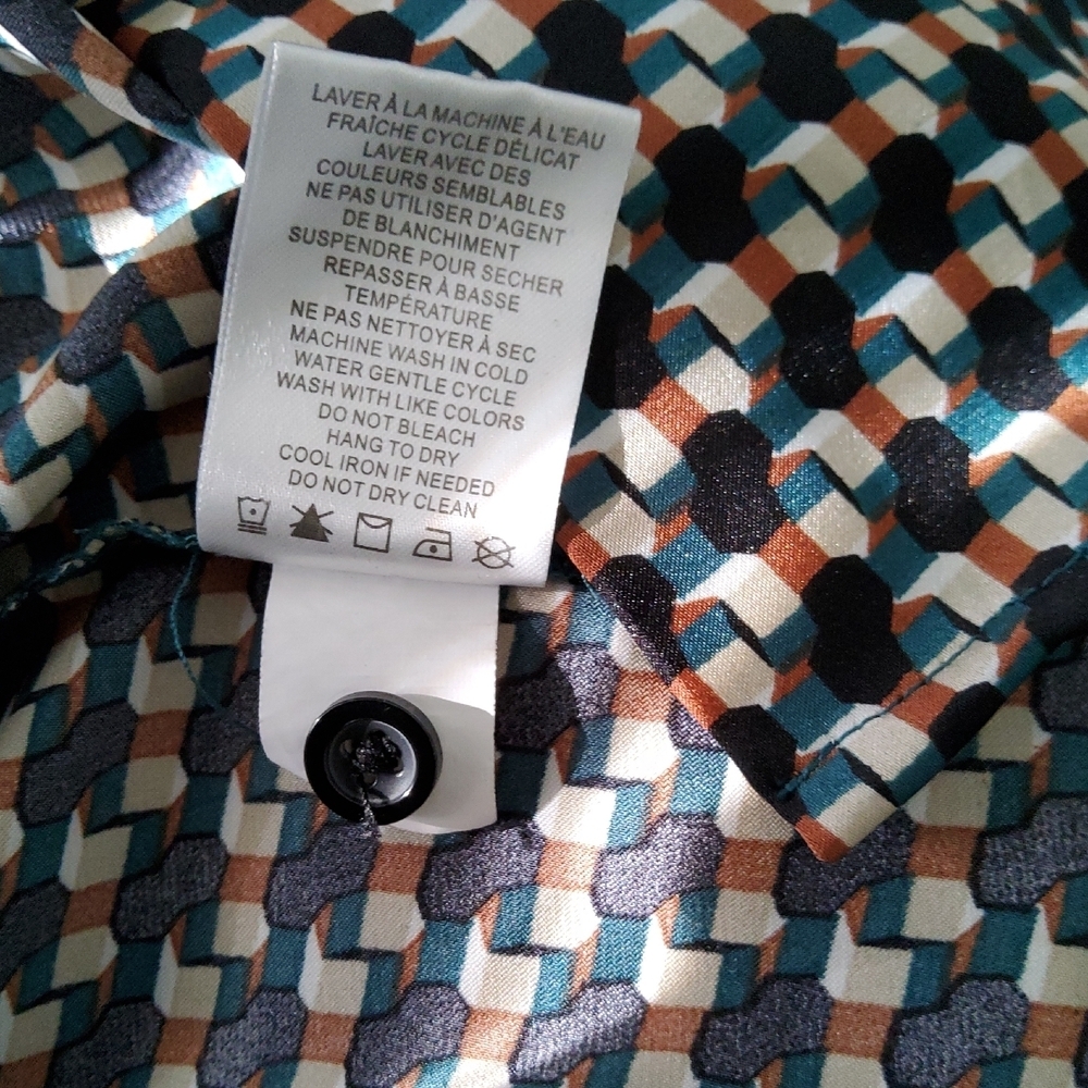 Carolina Belle Geometric Pattern Long Sleeve Shirtdress - Picture 11 of 11